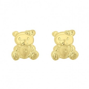 Broquel osito con corazon 14k