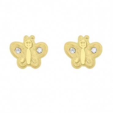 Broquel mariposa bambina 14k