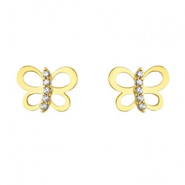 Broquel mariposa moss 14k