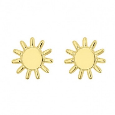 Broquel sol azteca liso 14k