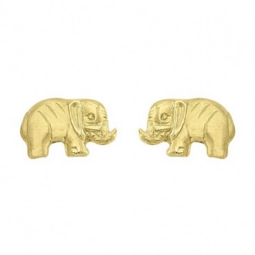 Broquel elefante satinado 14k