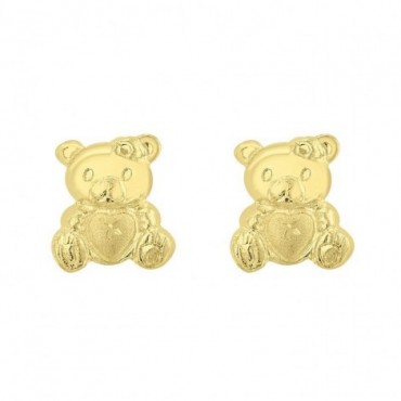 Broquel osito con corazon 14k