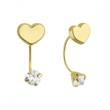 Broquel curvo de corazon 14k